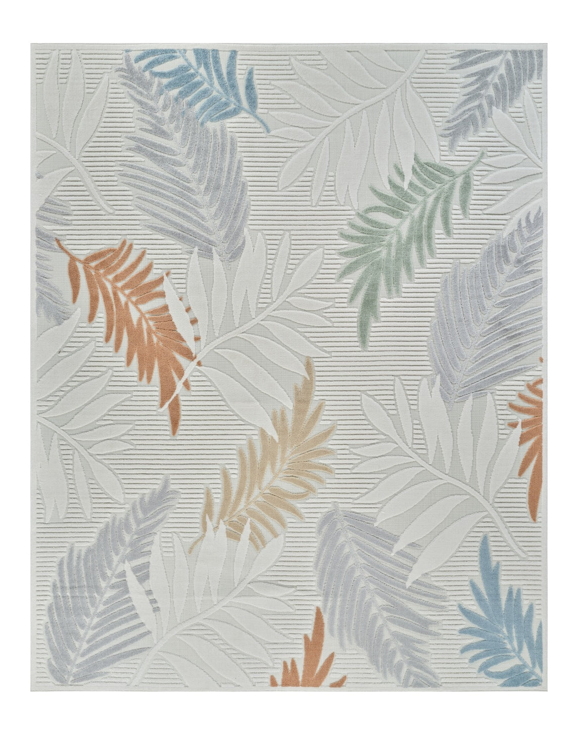 HomeRoots 8 x 10 (ft) Loomed Cream, Beige Rectangular Indoor/Outdoor Floral/Botanical Area rug