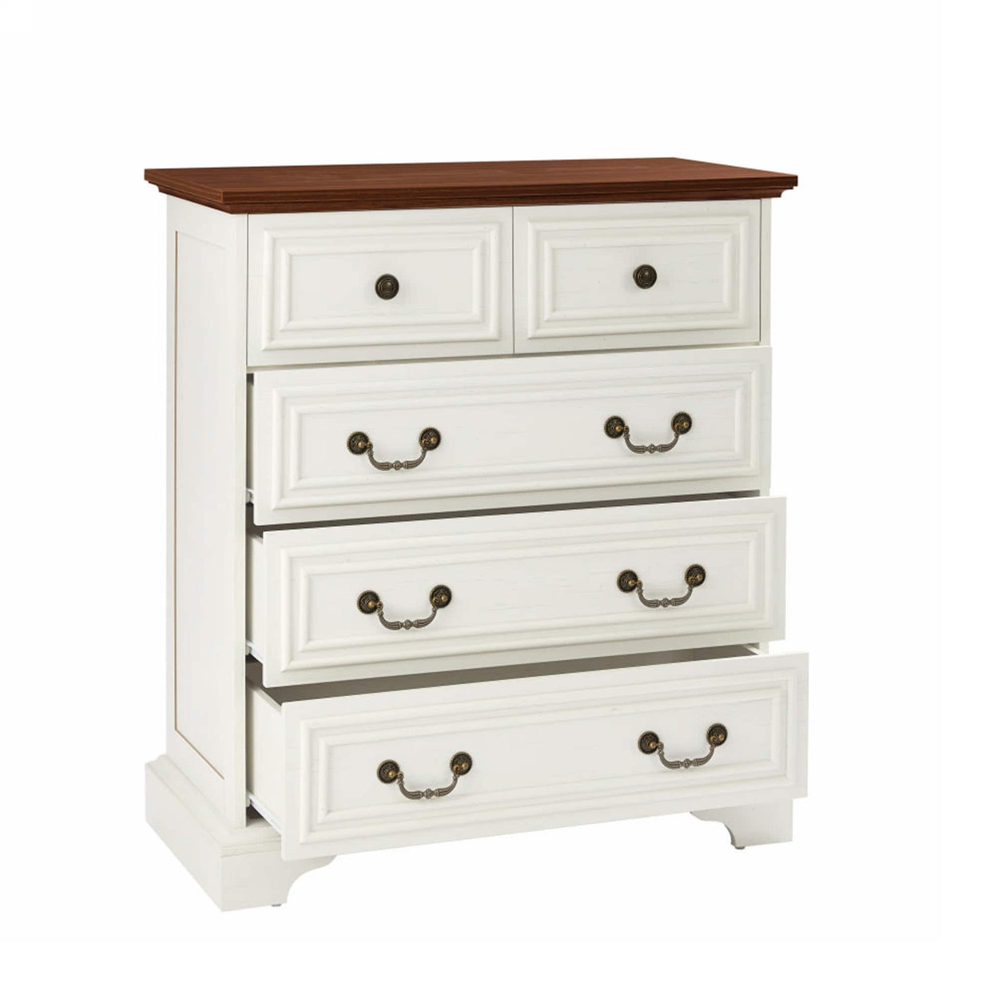 Bybafun White 5 -Drawer Standard dresser
