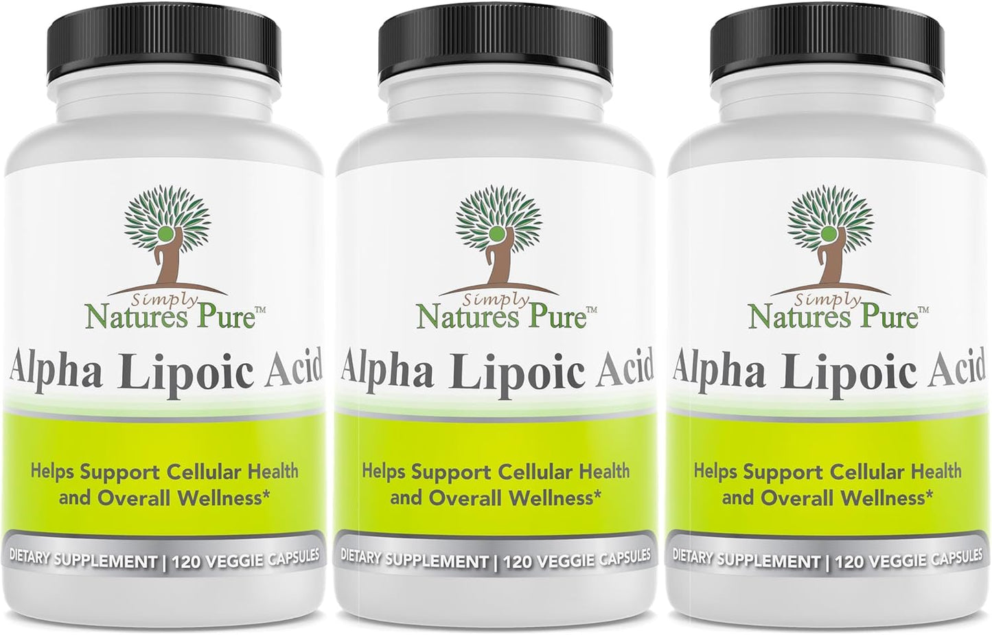 Simply Natures Pure Alpha Lipoic Acid 600mg 360 Veggie Capsules, Non-GMO Thioctic Acid 12 Month Supply