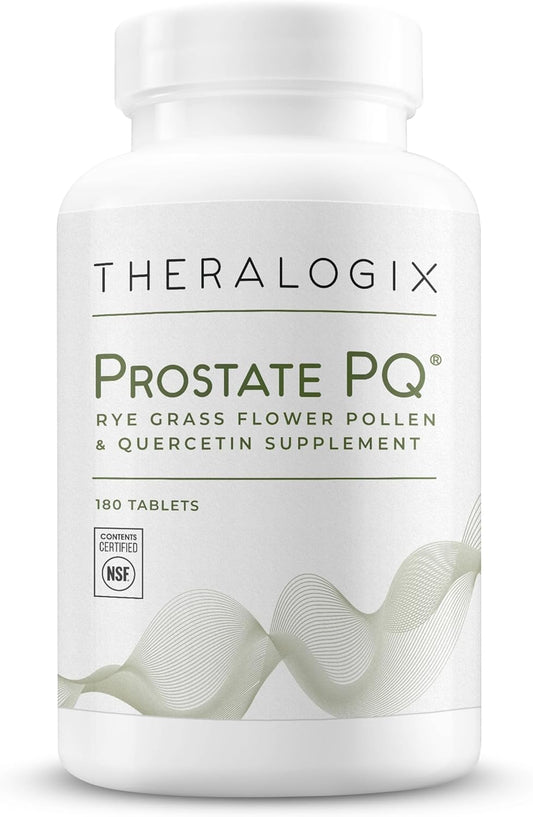 Theralogix Prostate PQ - Rye Grass Pollen Extract & Quercetin Supplement - 90-Day Supply - Antioxidant Support for Prostate & Pelvic Health & Urinary Tract Function* - NSF Certified - 180 Tablets