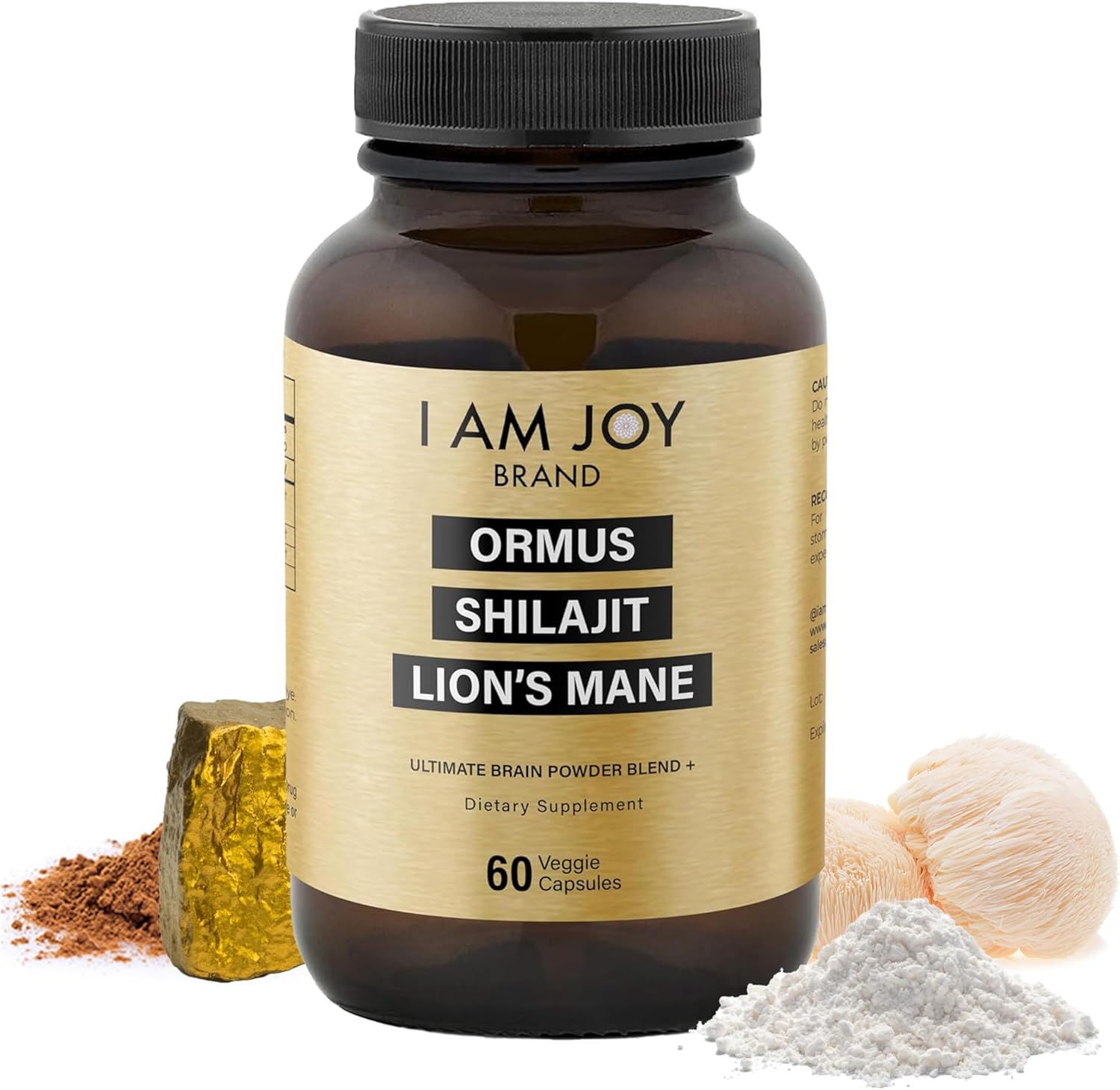 Ormus Shilajit Lion's Mane - Ultimate Brain Power! Monoatomic 24k Gold - The Only Blend of Its Kind for Energy, Memory, & Focus - 60 Vegan Capsules