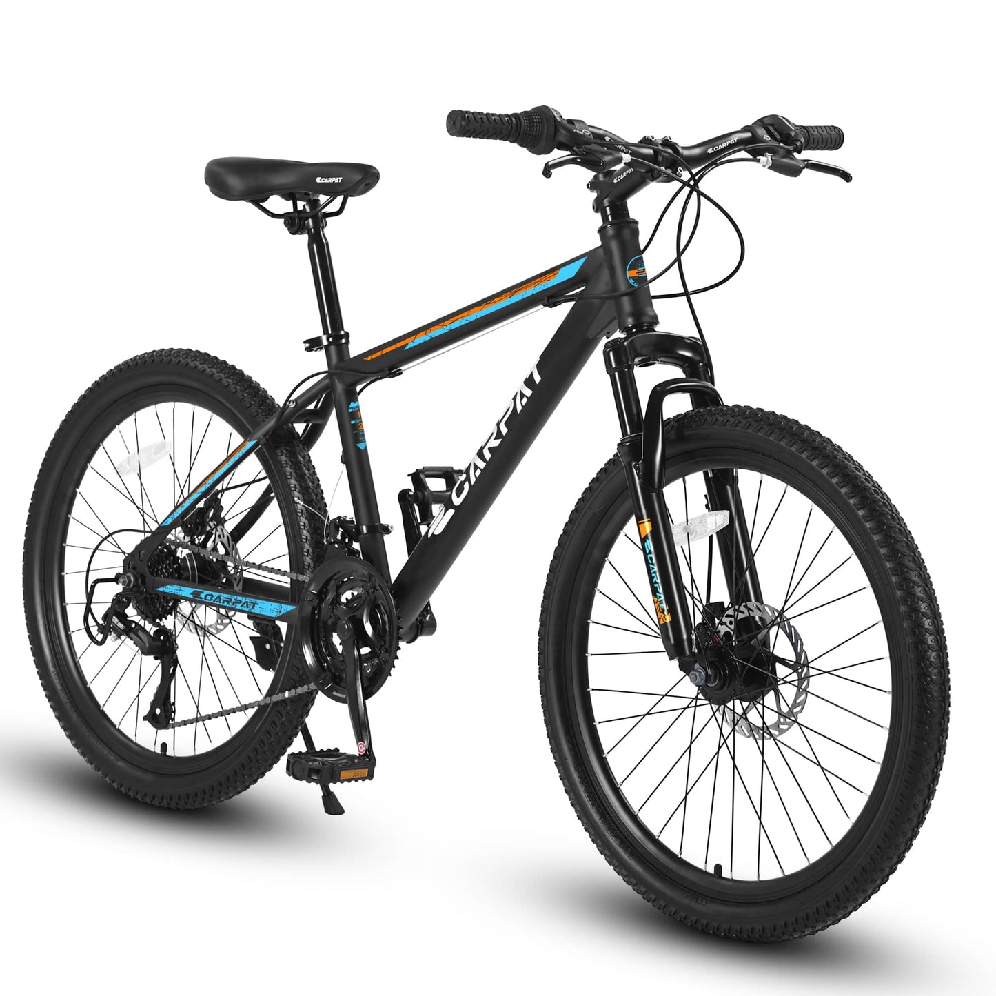 Vynxaria  Black and Blue 26 Inch Mountain Bicycle with 21 Speed Gears