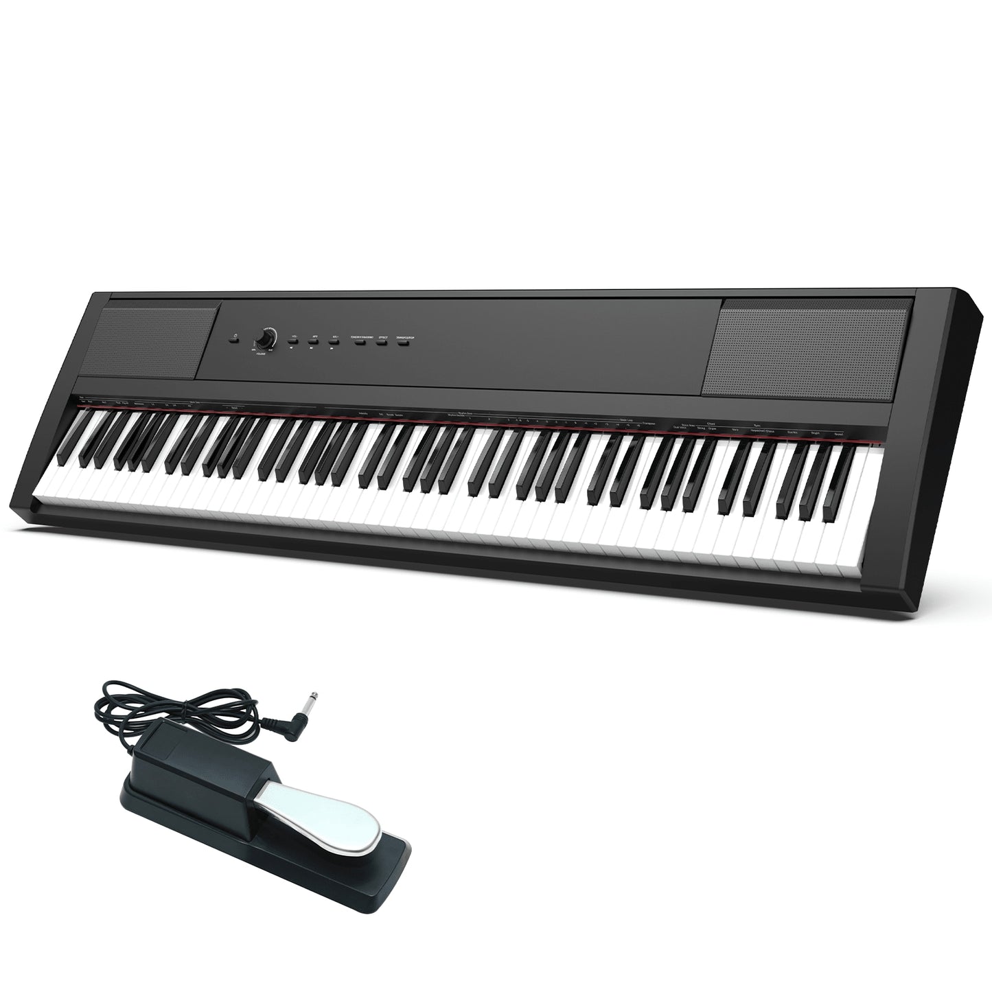Qeetex 88 Key Digital Piano-Full Size Semi-Weighted Electric Keyboard-For Beginner And Professional-Power Supply-Built In Speakers-Pedal