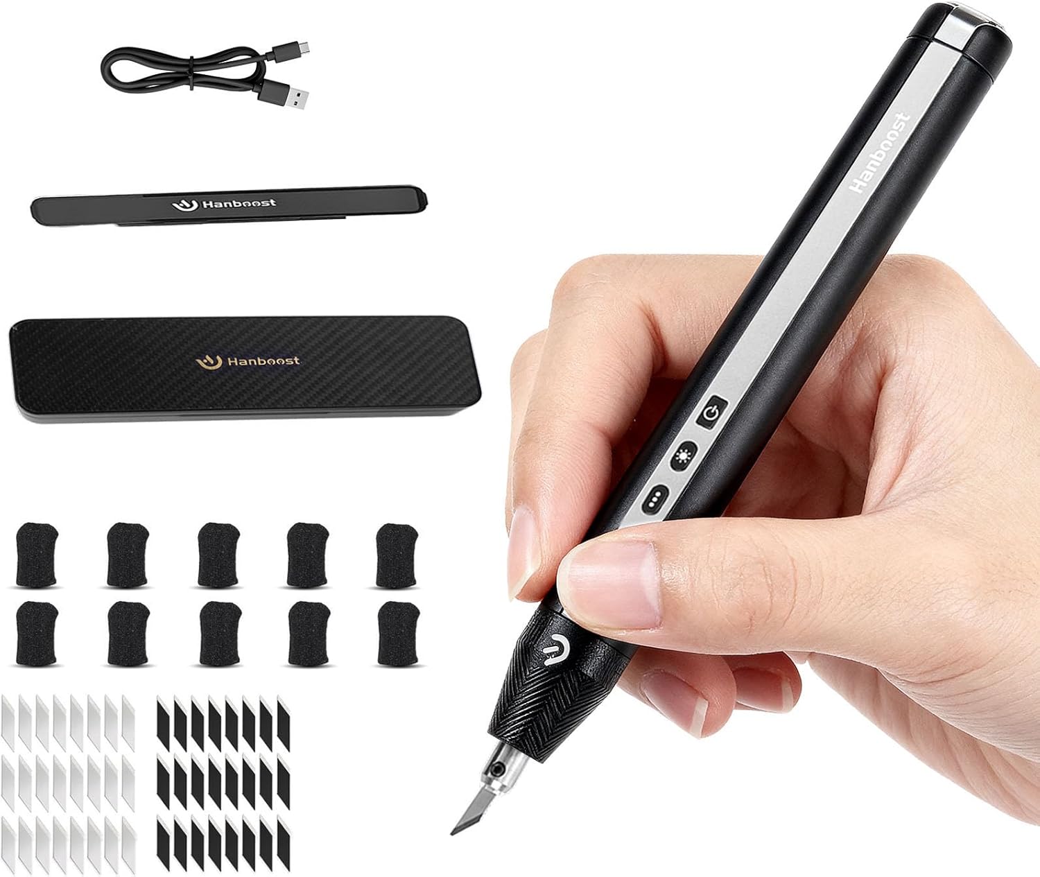 Wireless Ultrasonic Cutter with LED Light- 40KHz Portable Ultrasonic Cutter Knife, Handheld Craft Cutting Tool for 3D Prints,PVC,Leather,Plastic and Fabric with 48 Blades, 3 Cutting Modes (Creator)