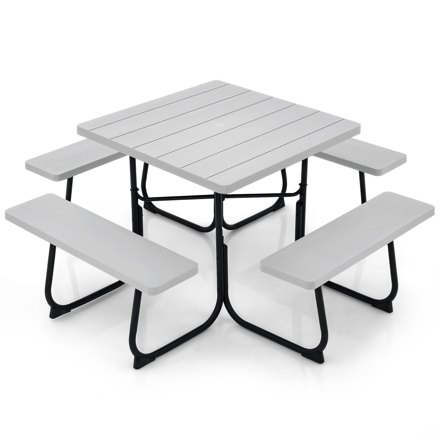  35-in Gray Plastic Square Picnic Table