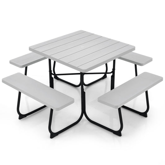  35-in Gray Plastic Square Picnic Table
