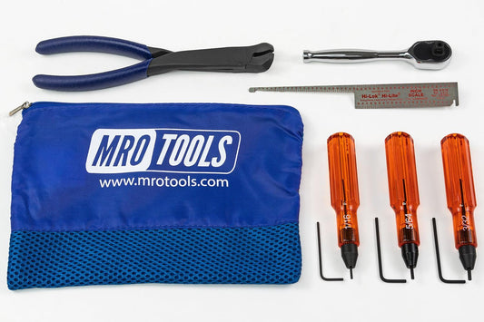 Hi-Lok Pliers + Hand Ratchet + Dipper Gauge + Handi-Hex 6PC Kit w/Mesh Carry Bag (HLK1-6)