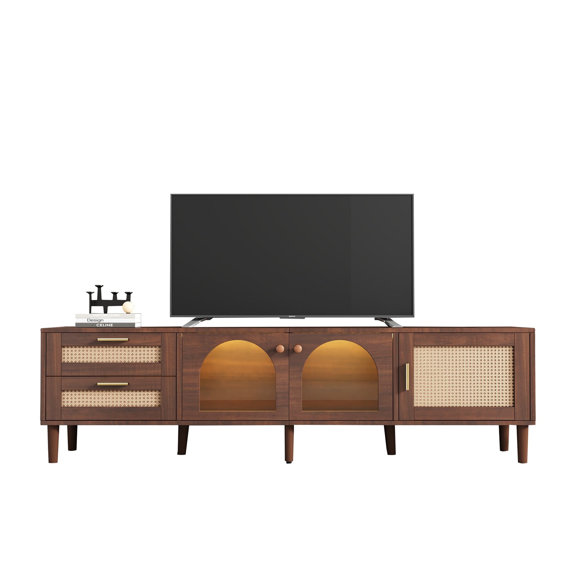 Siavonce Modern/Contemporary Dark Brown TV stand ( Accommodates TVs up to 80-in )
