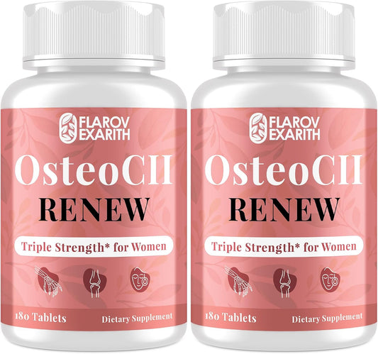 Joint Supplements for Women OsteoCII Renew Triple Strength \u2013 Advanced Joint, Bone & Skin Formula \u2013 Collagen, Glucosamine, Chondroitin, Calcium, MK-7, Vitamin D3, Hyaluronic Acid, 360 Tablets