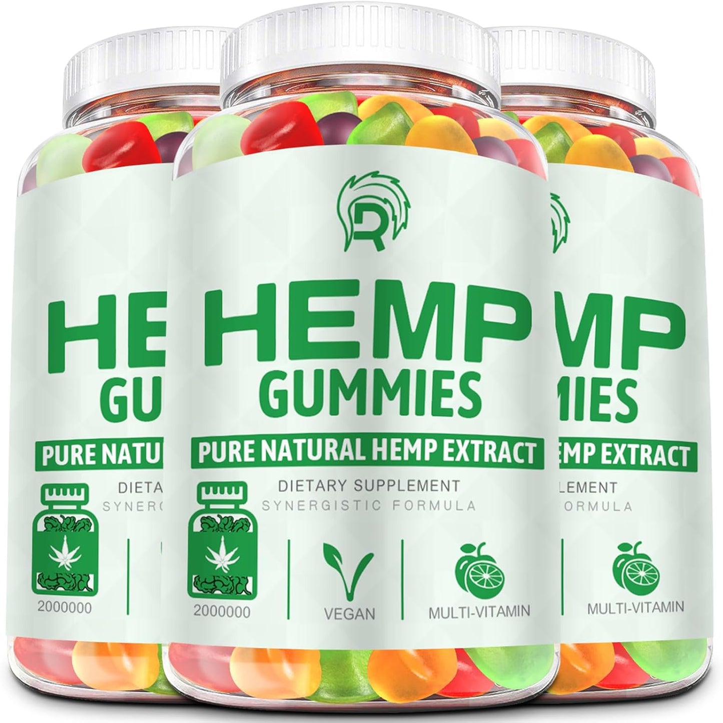 Hemp Gummies (3 Pack) for Sleep, Pain, Anxiety - High Potency Extra Strength Hemp Oil Gummies - 100% Natural Organic Bear Candy Hеmp Supplement Gummy for Adults