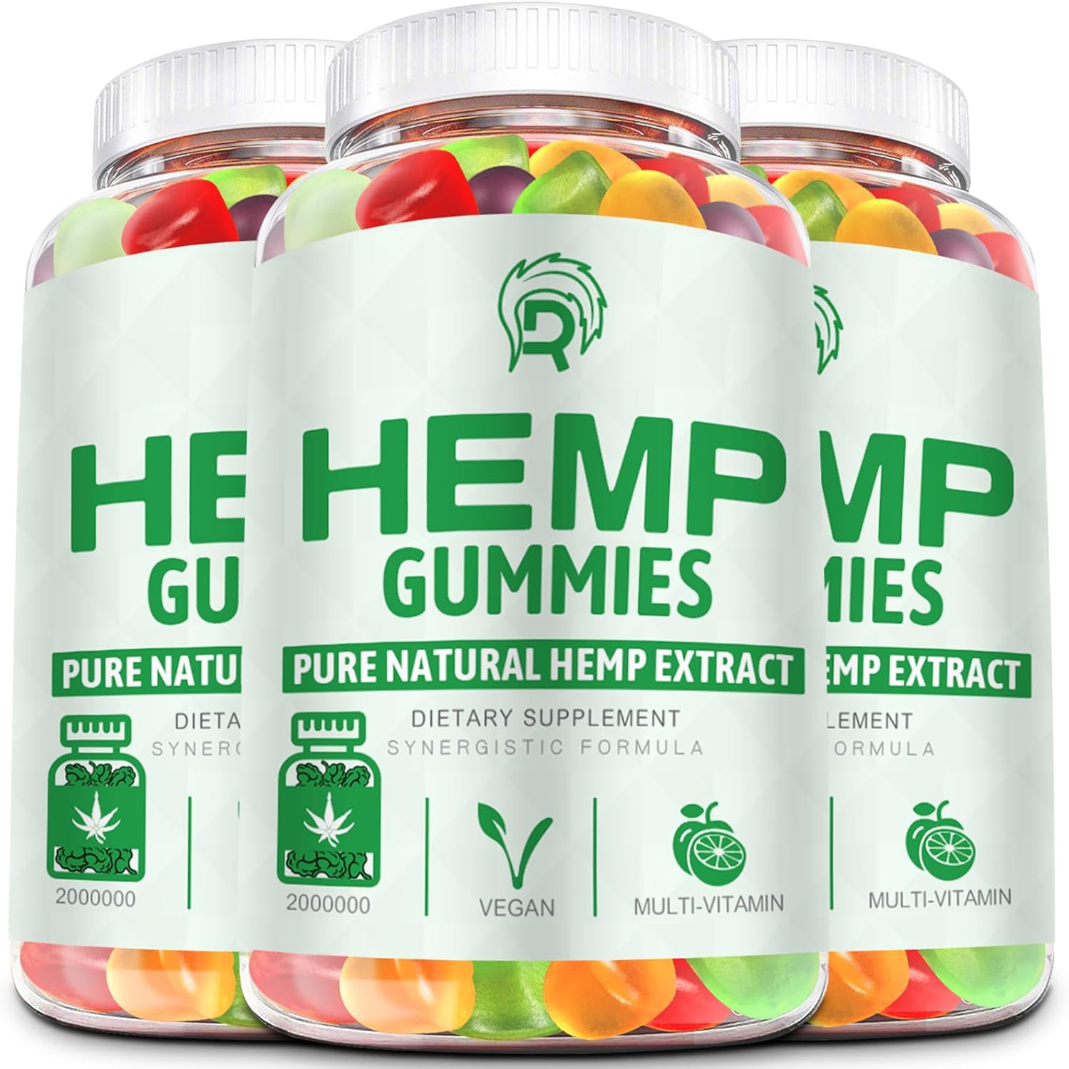 Hemp Gummies (3 Pack) for Sleep, Pain, Anxiety - High Potency Extra Strength Hemp Oil Gummies - 100% Natural Organic Bear Candy Hеmp Supplement Gummy for Adults