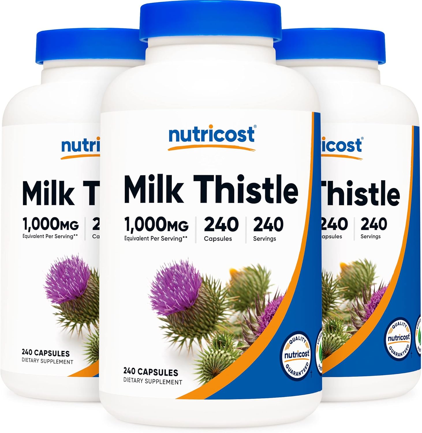 Nutricost Milk Thistle 1,000mg Equivalent, 240 Capsules (3 Pack) - 250mg of 4:1 Extract - Vegan, Non-GMO and Gluten Free