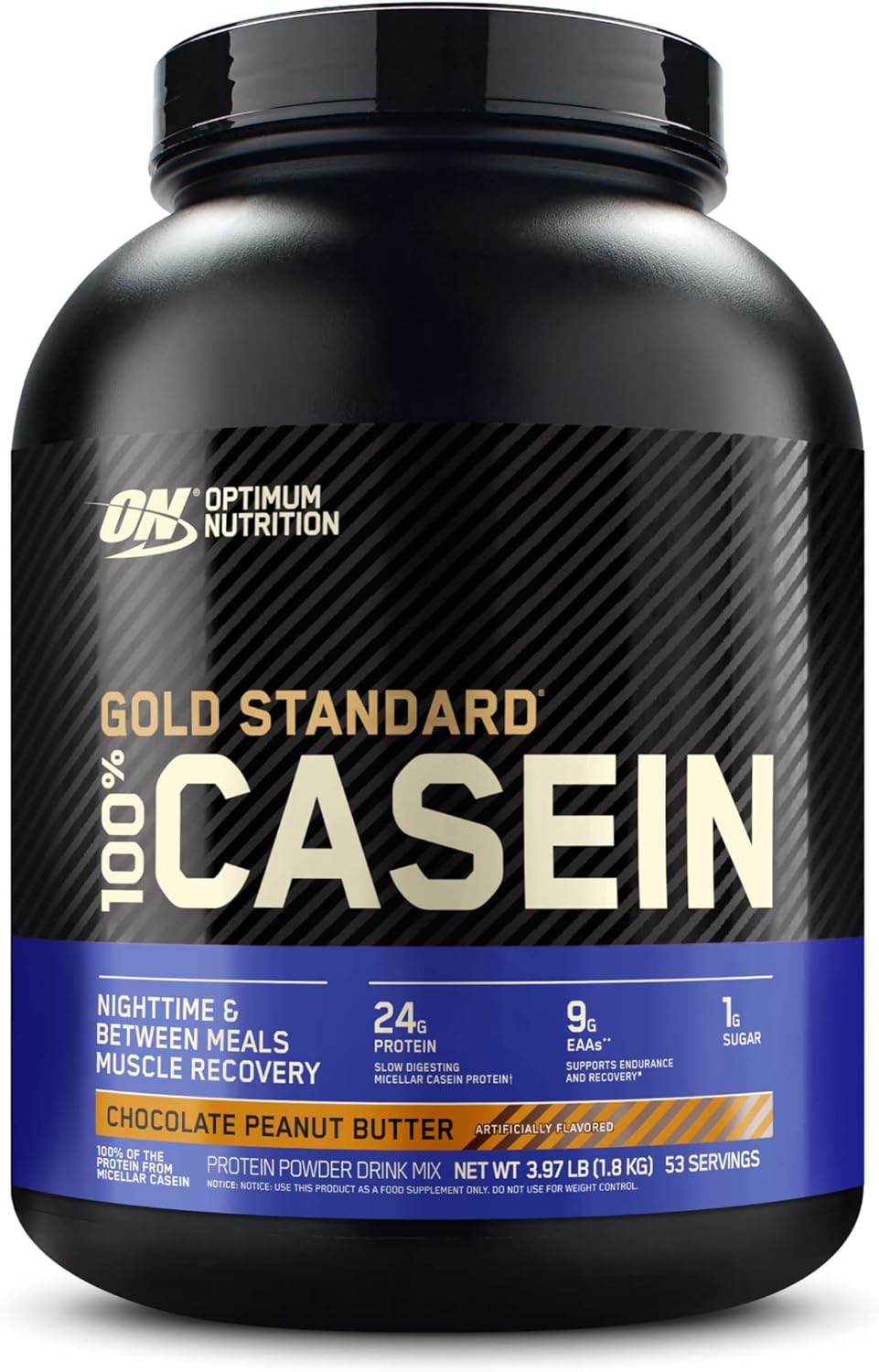 Optimum Nutrition Casein Powder, Chocolate Peanut Butter, 4 Pound