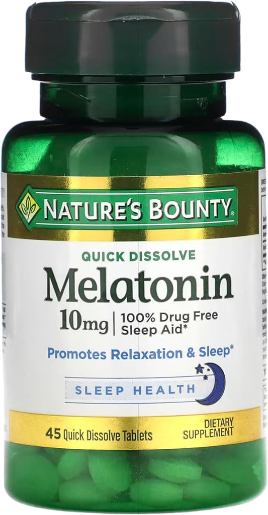 Nature's Bounty Melatonin 10 mg Quick Dissolve Tablets 45 ea (Pack of 4)