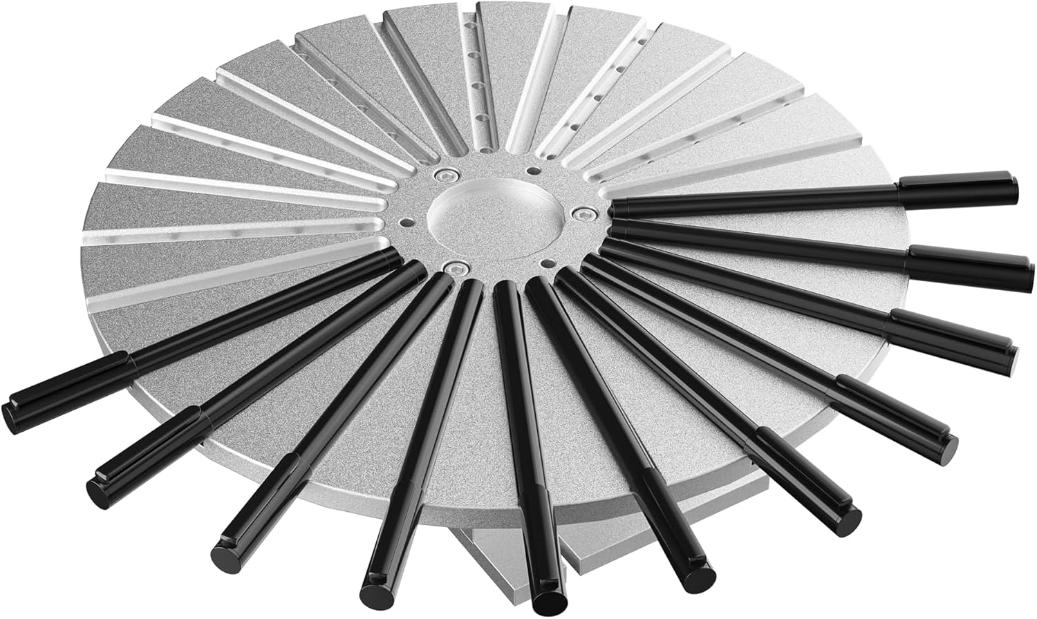 OMTech Laser Engraver Rotating Platform, 360 Degree Rotating Axis Attachment, Fiber Laser Marking Machine Rotating Table for Engraving 24 Pens, 540mm Rotary Platform with 6 Adjustable Bottle Holders