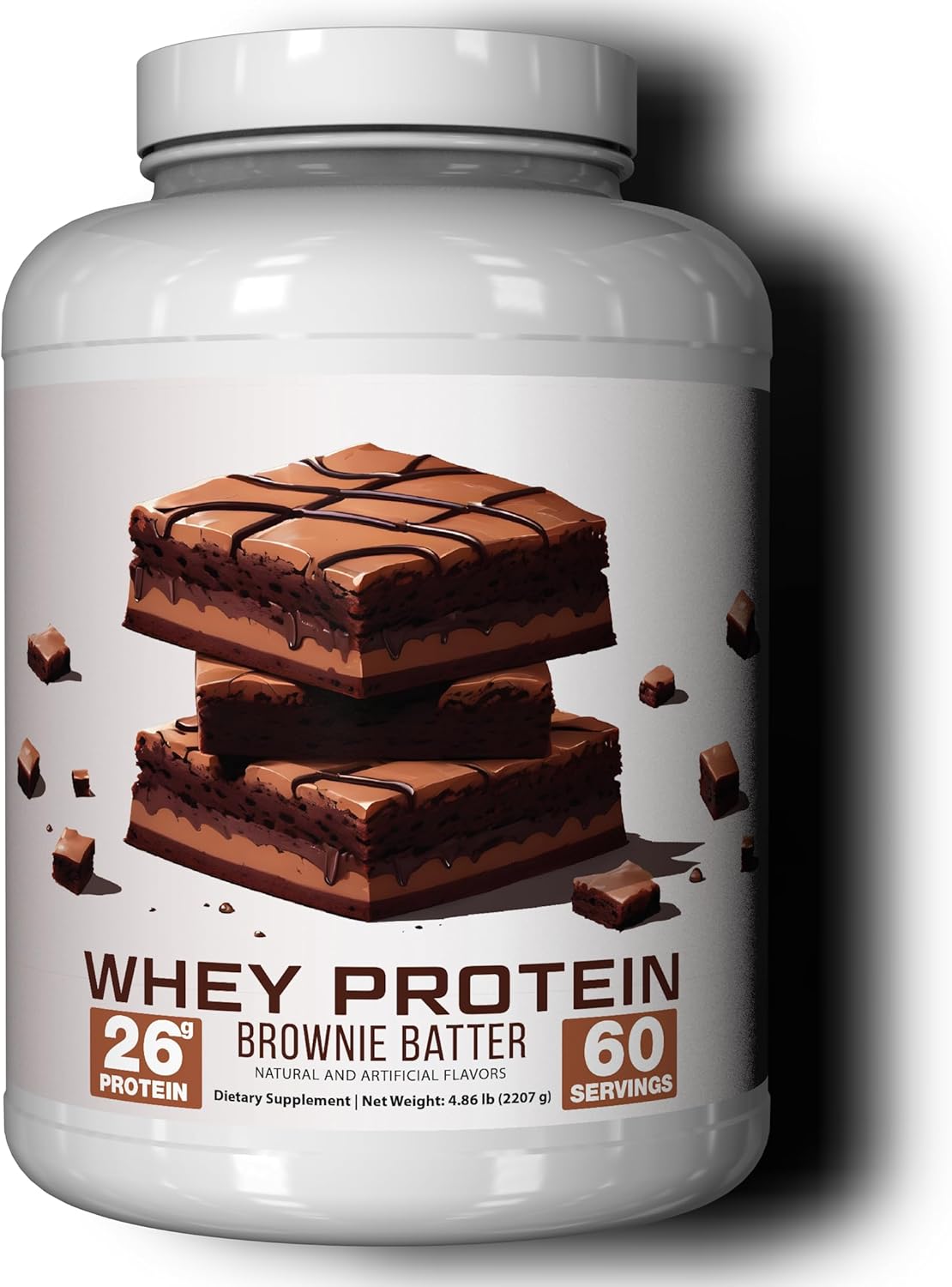 Protein Powder, Brownie Batter Flavor, 25 G Whey Protein per Scoop, Low Lactose, High Protein for Men & Women With Active Lifestyles, Perfect for Shakes, Smoothies, and Recipes, 60 Servings