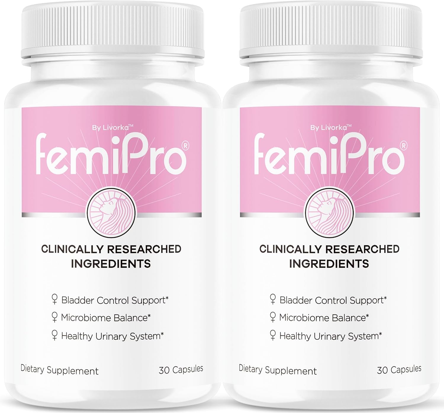 (2 Pack) FemiPro Bladder Control Pills - Original FemiPro Capsules, Femi Pro Bladder Control Support Supplement, Probitic FemiPro Pills for Overall Health and Wellness Reviews, 60 Capsules 2 Months