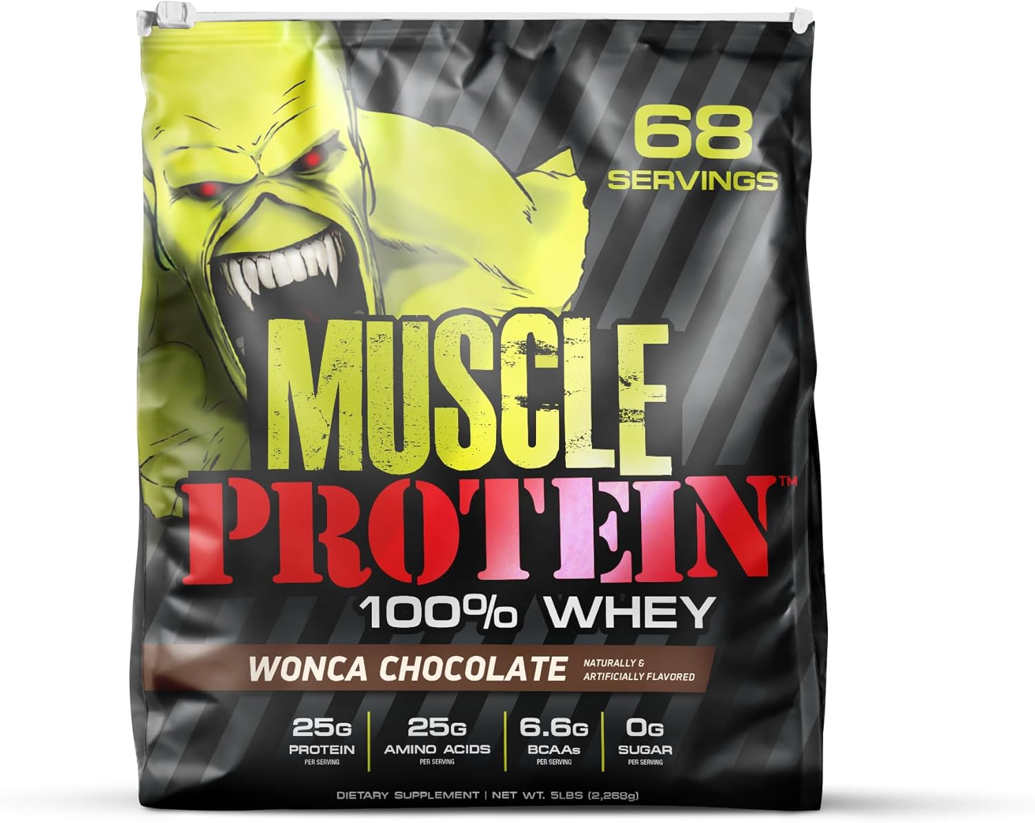 Muscle Protein Whey Powder [5 lbs/Pack of 1]– Cold Filtered, 25g Pure Protein, 6.6g BCAAs (Packaging May Vary) (5LB, Chocolate)