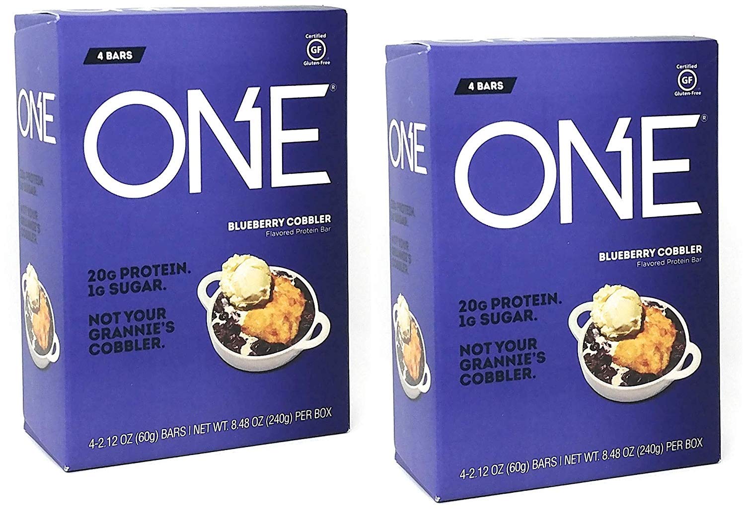 ONE Protein Bar - Blueberry Cobbler 4 Bars - 2-Pack (8 Bars Total)