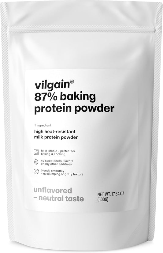 87% Baking Protein - Whey Protein Isolate, Low Sugar, Baking, Pancakes, Cakes, Cookies, High Protein Powder, Gluten Free, Healthy Dessert, Vanilla Flavor, Baking Mix, 17.64 OZ