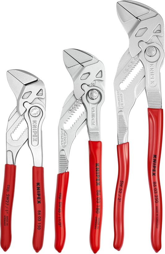 KNIPEX Tools - 3 Piece Pliers Wrench Set (6, 7, 10) (9K008045US), Red