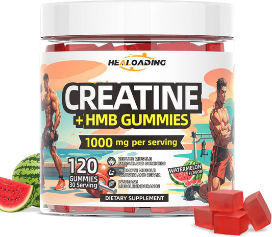 Creatine Monohydrate Gummies HMB Supplements for Men - Creatine and HMB Supplement for Boost Strength Performance Build Muscle Supports and Muscle Growth & Recovery