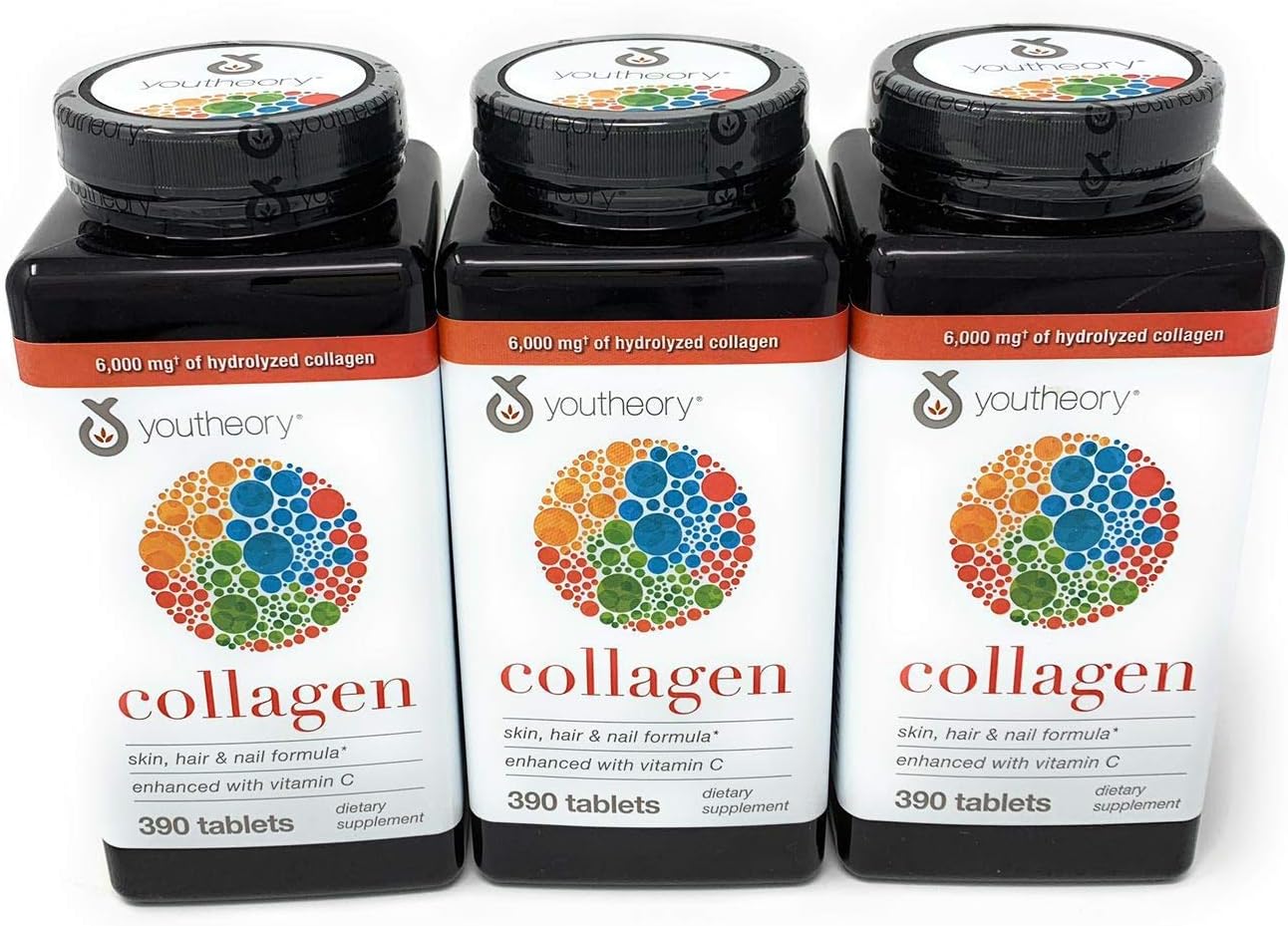 Youtheory Collagen Advanced Formula Tablets - 390 ct (3 Pack for Total of 1170 Tablets)