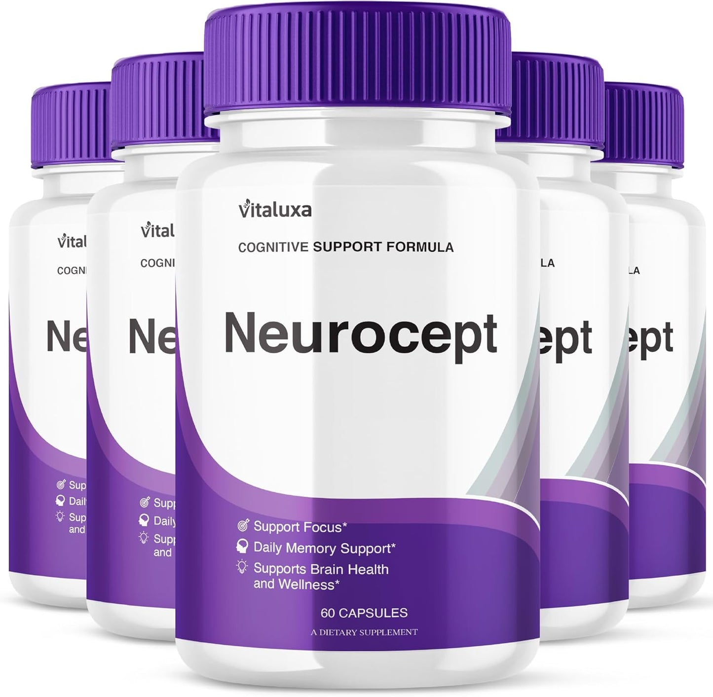 (5 Pack) Neurocept Suppement, Neurocept Capsules for Memory Brain Health, Neuro Cept Pills Advanced Neuropathy Support Formula, Neuroceptor Nerocept Max Strength Natural Premium Ingredients (300 Ct)
