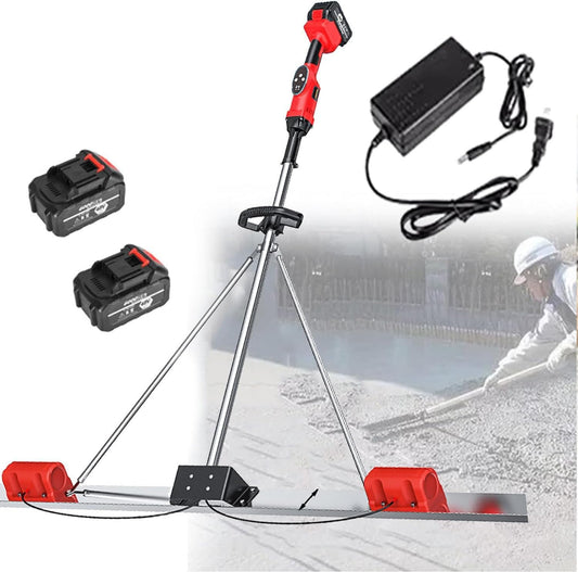 Power Screed Concrete Finishing Vibrator Tool with Upgraded Concrete Screed vibratory kit - 150CM\/180CM Stainless Steel Board and Battery, Electric Cordless Screed