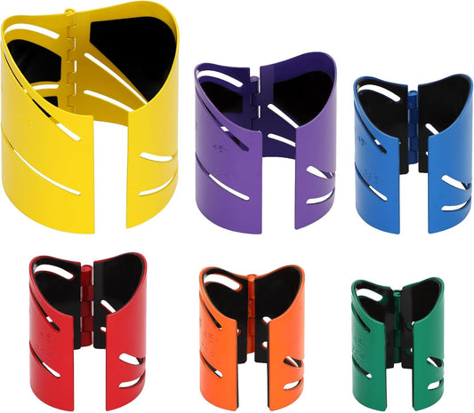 Drkerr 6Piece Magnetic Metal Pipe Cutting Guide Kit - (Includes Sizes: 1-5\/8" 1-7\/8" 2-3\/8" 2-7\/8" 3-1\/2" 4-1\/2"), Guides Cuts at 45°, 90°, 22.5° and Saddle Cut, Pipe Marking Tool, Steel