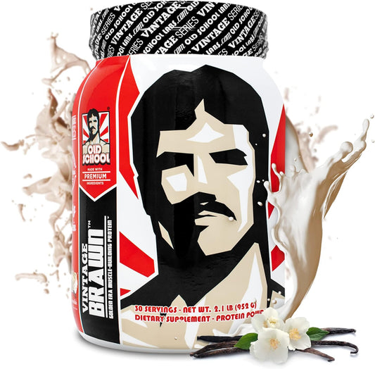 Vintage Brawn \u2013 Muscle-Building Protein Powder Isolate for Men & Women \u2013 Post-Workout & Anytime Recovery Drink \u2013 Premium Protein Isolate Sources: Egg, Milk, Beef \u2013 Vanilla Milkshake Flavor - 2.1 Lbs.