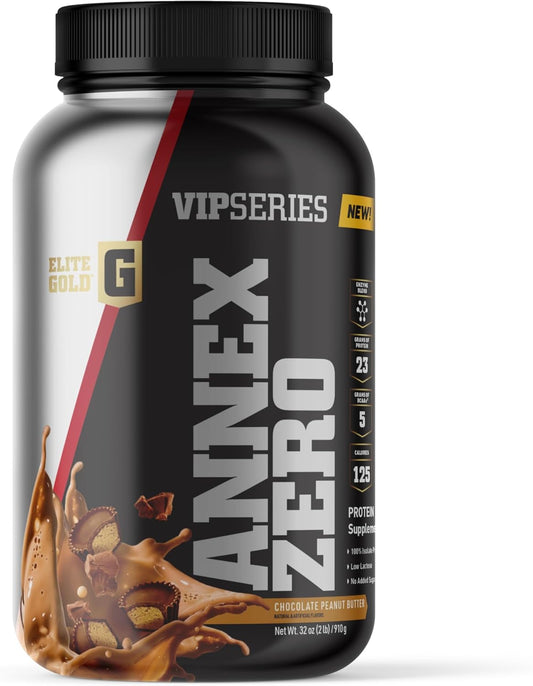 Elite Gold Annex Zero Whey Isolate Protein 2lbs Chocolate Peanut Butter 26 Servings