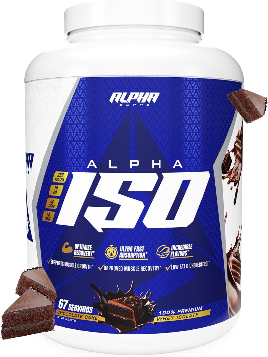 ISO, Low Carb 100% Whey Protein Isolate Powder, 25 Grams Per Serving, Helps Support Muscle Growth, Low Sugar and Gluten Free (Chocolate Cake, 5 lb)