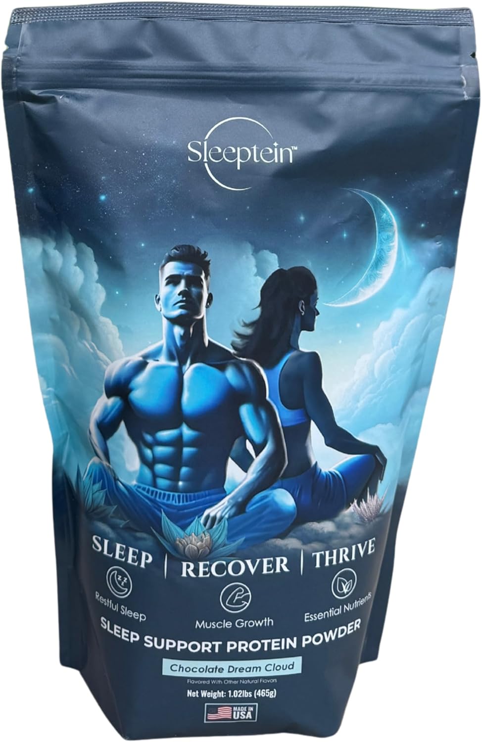 Sleeptein™ Sleep Protein Powder – Nighttime Recovery Protein Shake with Magnesium Glycinate, Grass Fed Whey & Casein Protein, GABA, L Theanine, Valerian Root, 5HTP – Sleep Aid & Muscle Recovery Shake