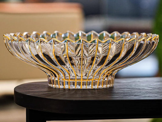 MAGCOLOR Hand-painted Gold Decorative Bowl-12 Diameter, Fruit Bowl, Kitchen Table Centerpiece, Home Decor. (Gold)