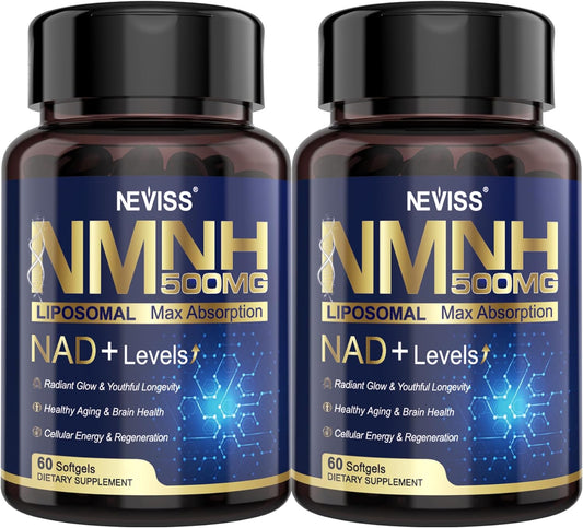 NAD+ Supplement, Next-Gen NMNH Liposomal 500mg, NR NMN Supplement Alternative, High Absorption NAD+ with Curcumin, Niacinamide for Cellular Energy, DNA Repair, Healthy Aging, 120 Softgels