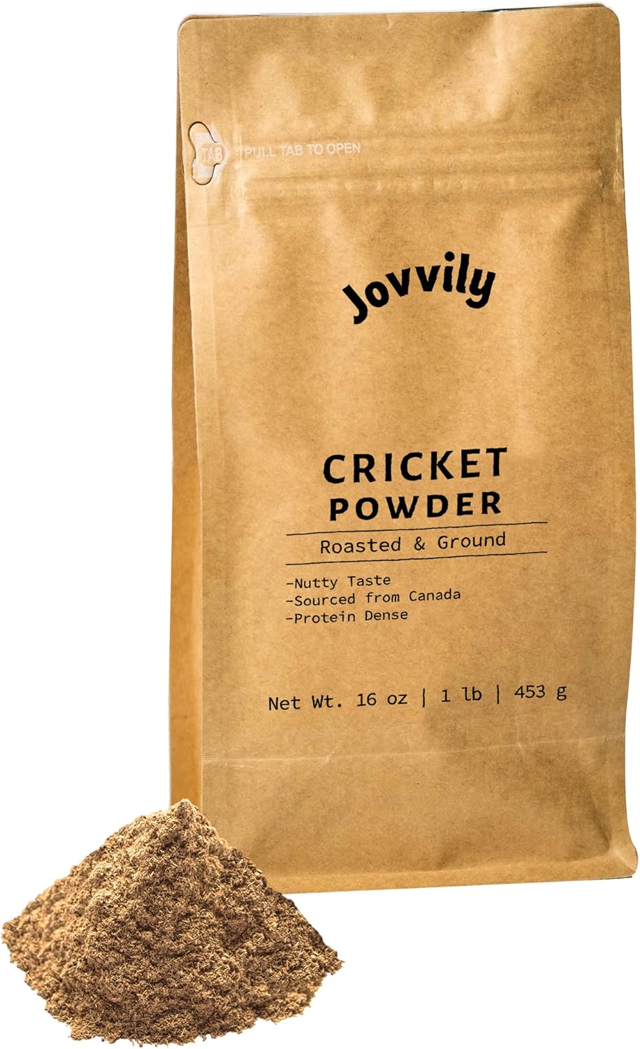 Jovvily Cricket Protein Powder - 1 lb - No Added Flavor - Mild Taste