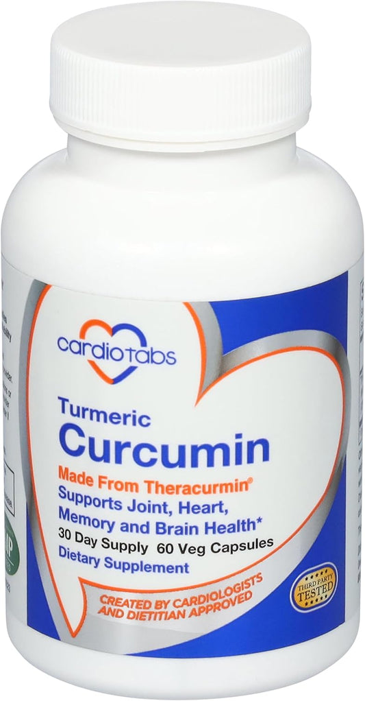 Turmeric Curcumin - Joint, Heart, Memory & Brain Supplement with 600 mg Theracurmin, Highly Absorbable Curcumin Supplements, 60 Vegetarian Curcumin and Turmeric Capsules, 30-Day Supply