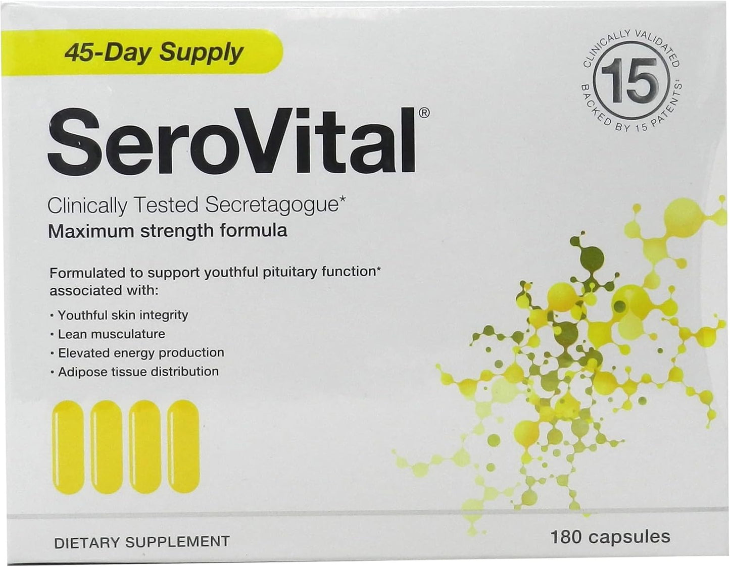 Sero-Vital Renewal Complex - Reverse The Signs of Aging - Clinically Tested to Increase Human Growth Hormone (HGH) - 180 Capsules