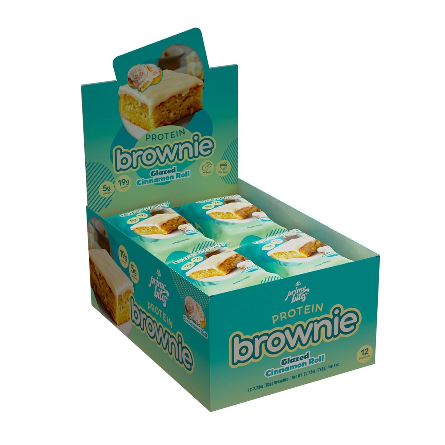 Alpha Prime Protein Brownie - Glazed Cinnamon Roll (12 Brownies)