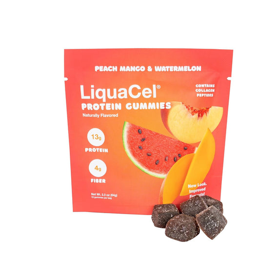 LiquaCel Protein Gummies - Peach Mango/Watermelon - 13g Protein - Ten Packs