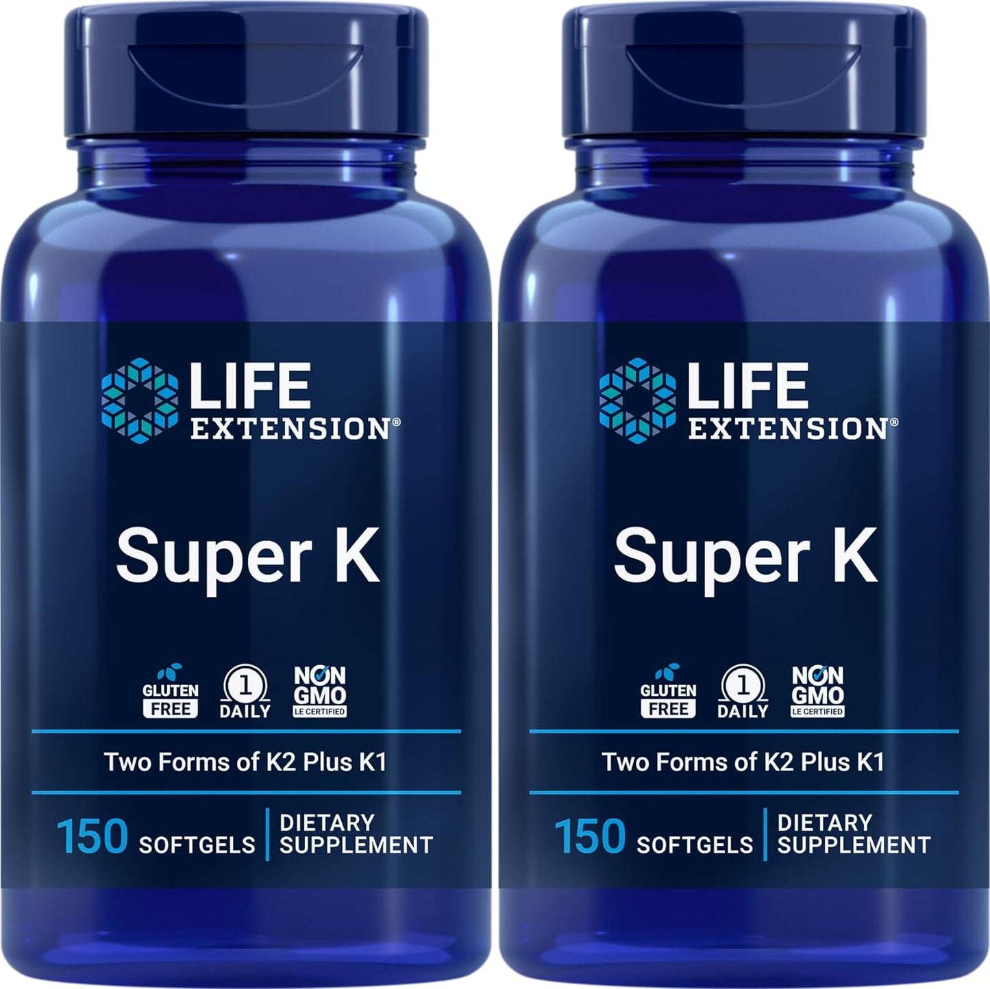 Life Extension Super K, 150 Softgels (Pack of 2) with Vitamins K and K2