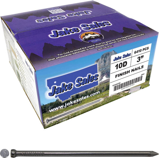 3 Inch (10D) Bright Finish Finish Nails - Full Box ~ 6,410 Nails