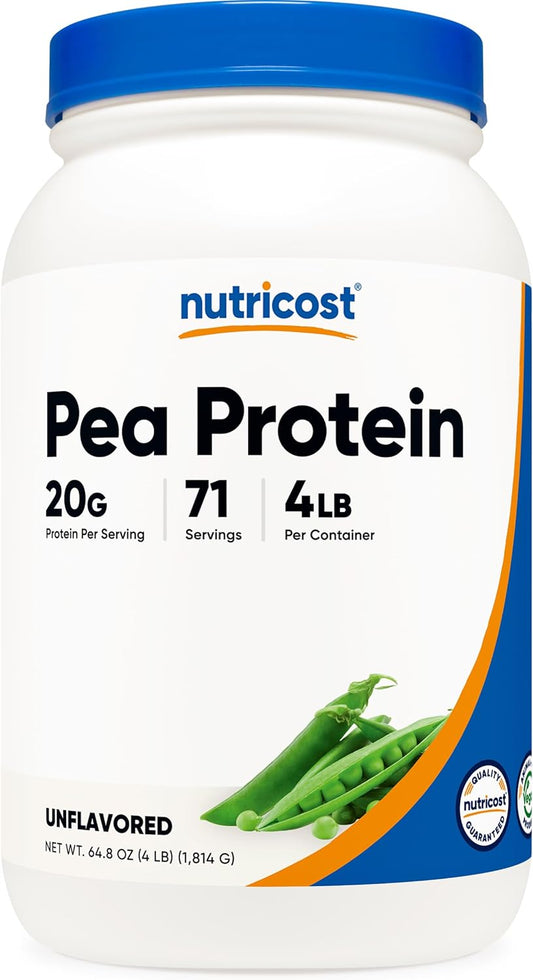 Nutricost Pea Protein Powder (4 LBS) Unflavored - 20g of Vegan Pea Protein Isolate, GMO-Free, Gluten-Free, 71 Servings