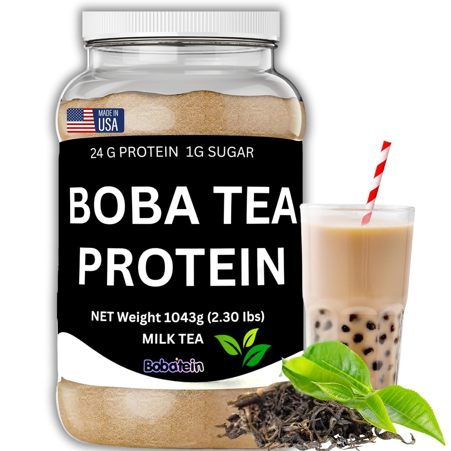 Boba Tea Protein | Milk Tea | Whey Protein Powder | 24g, 1g Sugar