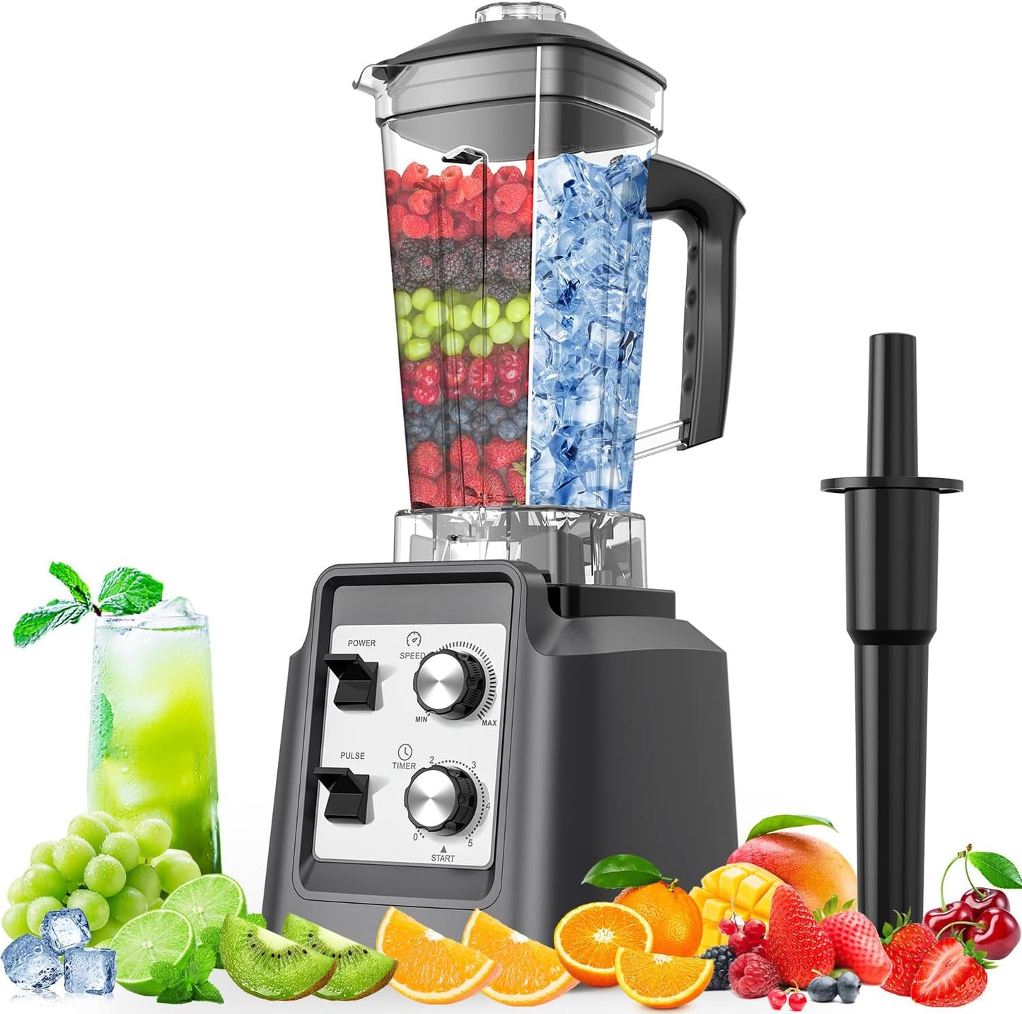 Blenders for Kitchen, Smoothie Blender - Countertop Blenders with 68oz Dishwasher-Safe Pitcher, Ice Crusher for Frozen Drinks & Smoothies
