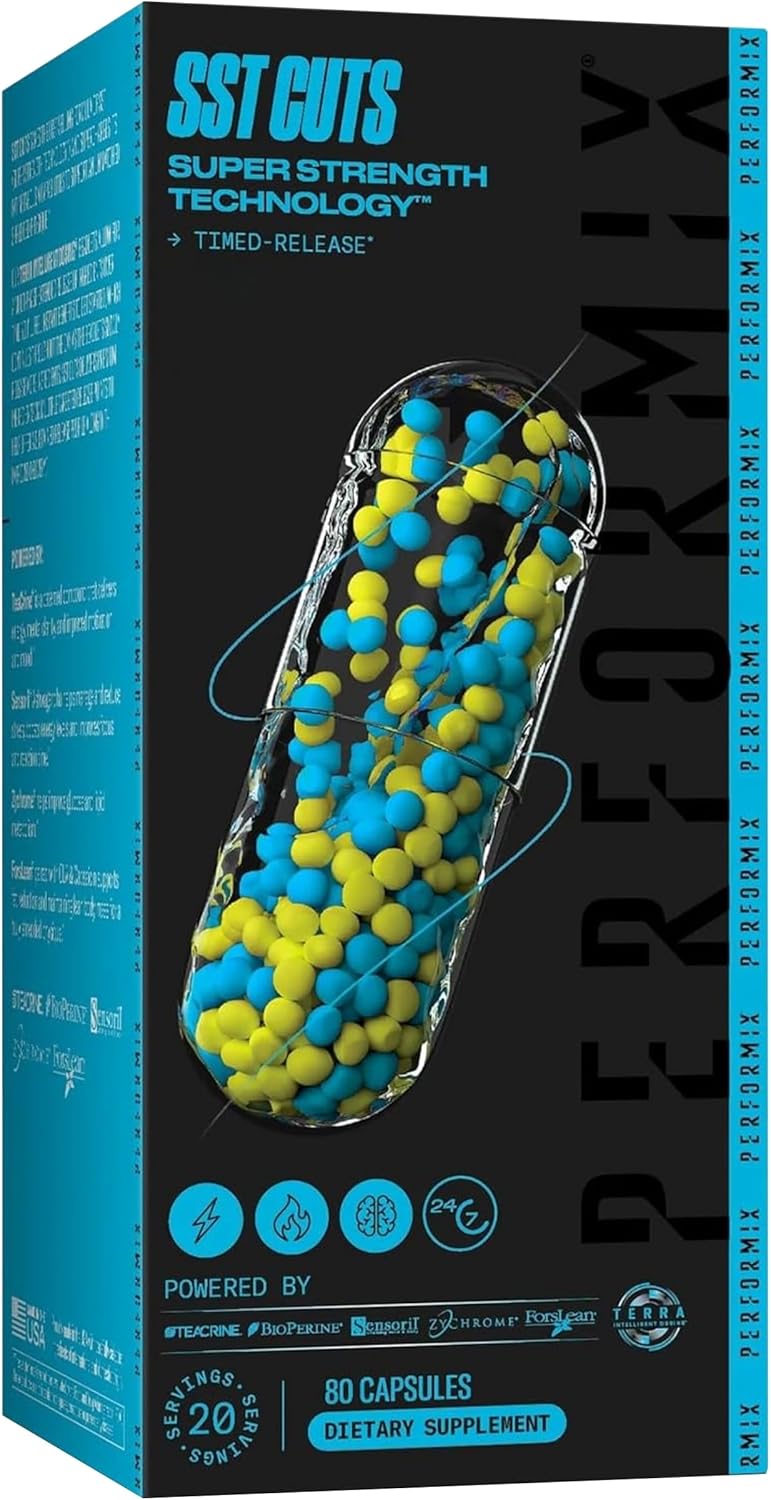 PERFORMIX SST Cuts Super Strength Technology - Energy, Focus & Mood - Nootropic, Caffeine, Zychrome & Teacrine - Pre Workout Supplement for Men & Women - 80 Servings