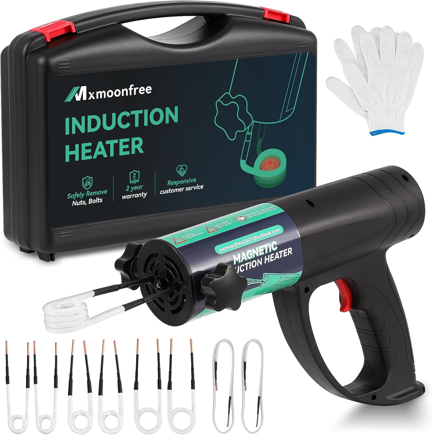 Induction Heater Bolt Removal, 1500W Induction Bolt Heater Tool with 8 Coil and Rugged Carrier Case to Safely Remove Nuts, Bolts, Bearings, 2 Warranty 110V
