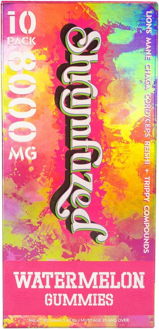 Proprietary Nootropic Gummy 8000mg - Lion's Mane, Reishi, Chaga, and Cordycep Nootropic Tripee Mushroom Blend (10, Watermelon)