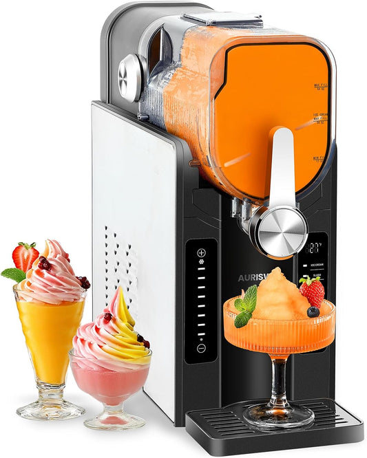 AURISWELL Slushie Machine for Home - 88oz No Ice Needed Frozen Drink & Slushy Maker with Auto-Clean, 6 Preset Programs (Margaritas, Frappés and More) & LED One-Touch 12h Reservation for Summer Party